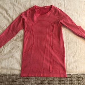 LULULEMON long sleeve pink workout top